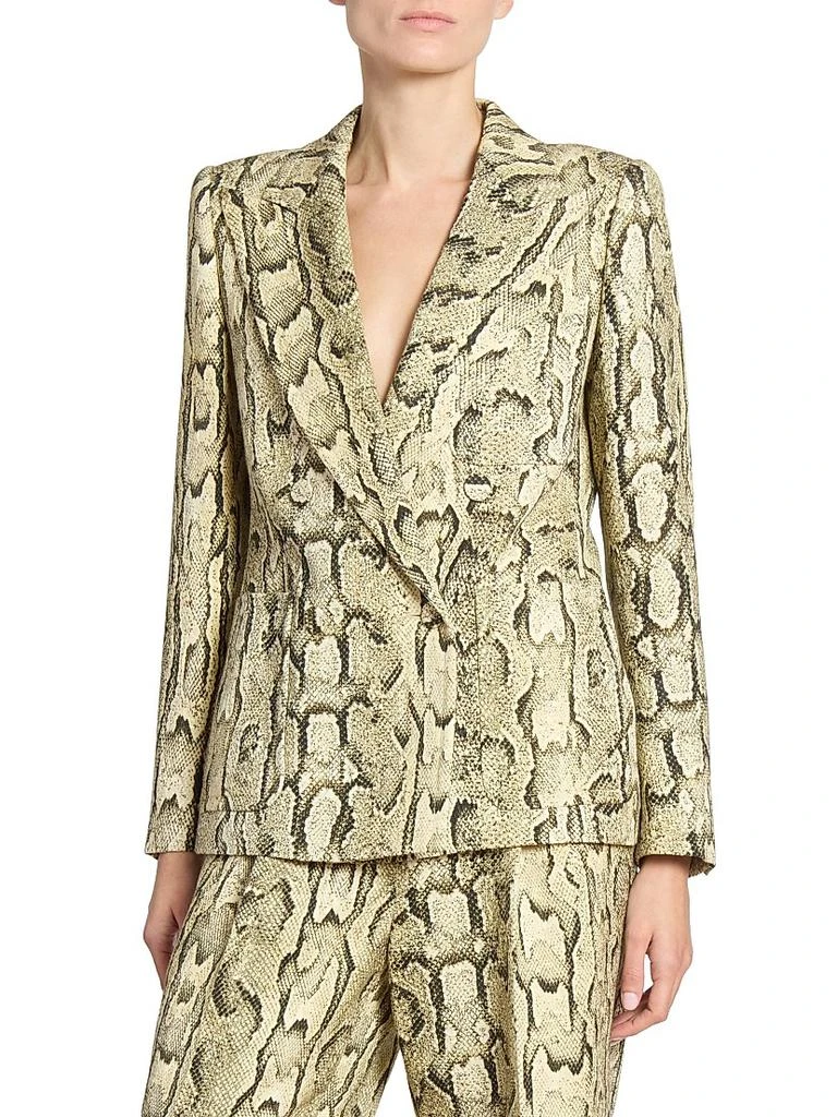 Dries Van Noten Snakeskin Print Double-Breasted Button-Front Jacket 3