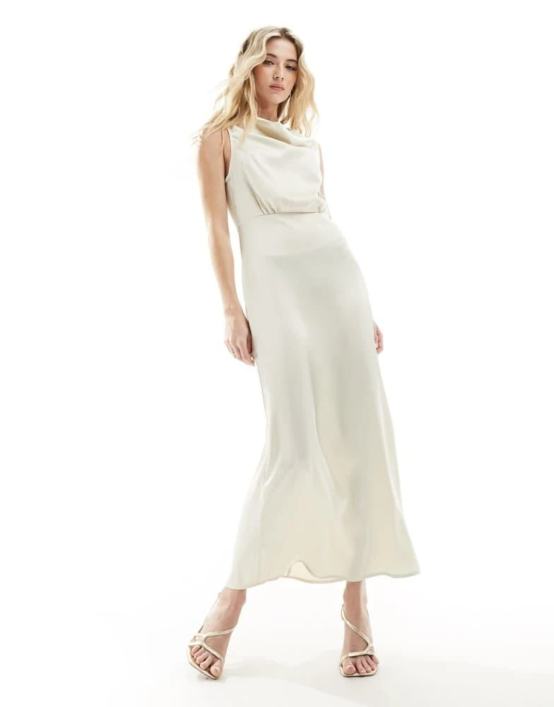 white christmas dresses Satin Cowl Neck Midi Dress main image 1