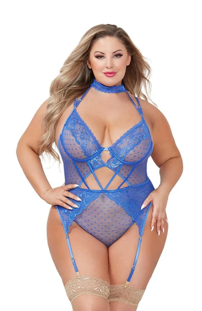Seven ‘til Midnight Lace & Mesh Dot Teddy 3