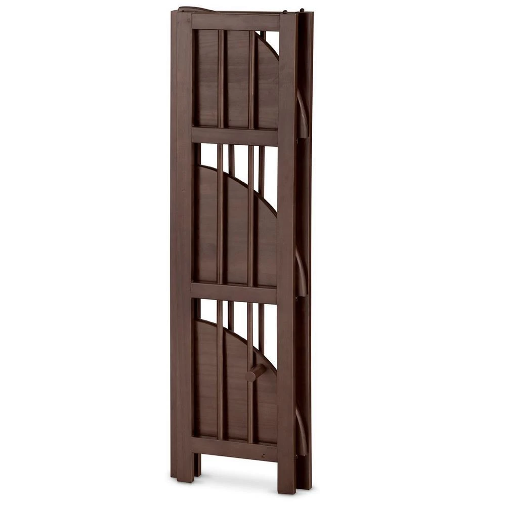 Casual Home 4-Shelf Corner Folding Bookcase - Truffle Brown 2