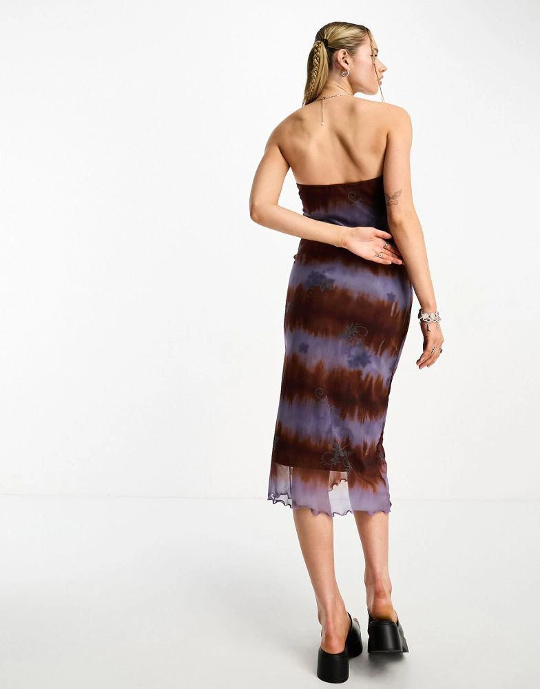 Tammy Girl Tammy Girl midi strapless tube dress in retro tiedye 2