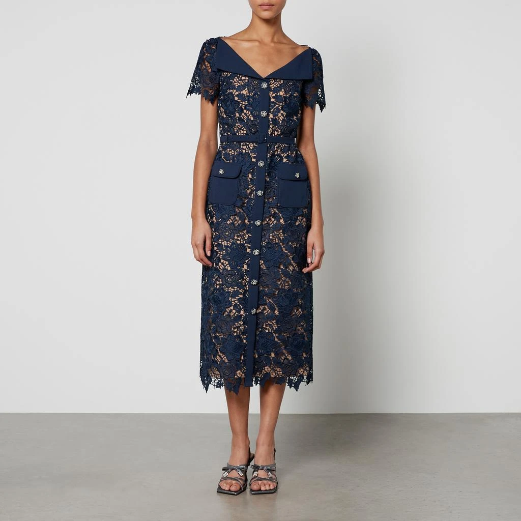 Self Portrait Guipure Lace Midi Dress 1