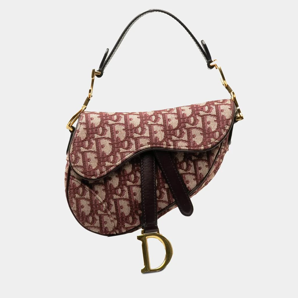 Dior Dior Red Mini Oblique Canvas Saddle Bag 1