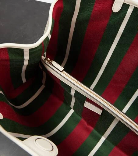 Gucci GG Emblem Medium leather-trimmed tote bag 3