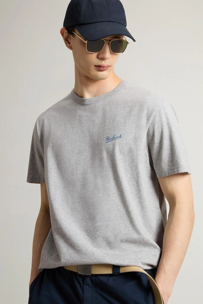 Woolrich Pure Cotton T-Shirt with Logo - Men - Purple 4