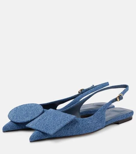 Jacquemus Les Slingbacks Duelo Plates denim flats 5