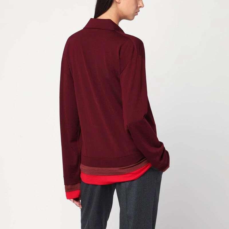Stella McCartney Layered Bordeaux wool polo 3