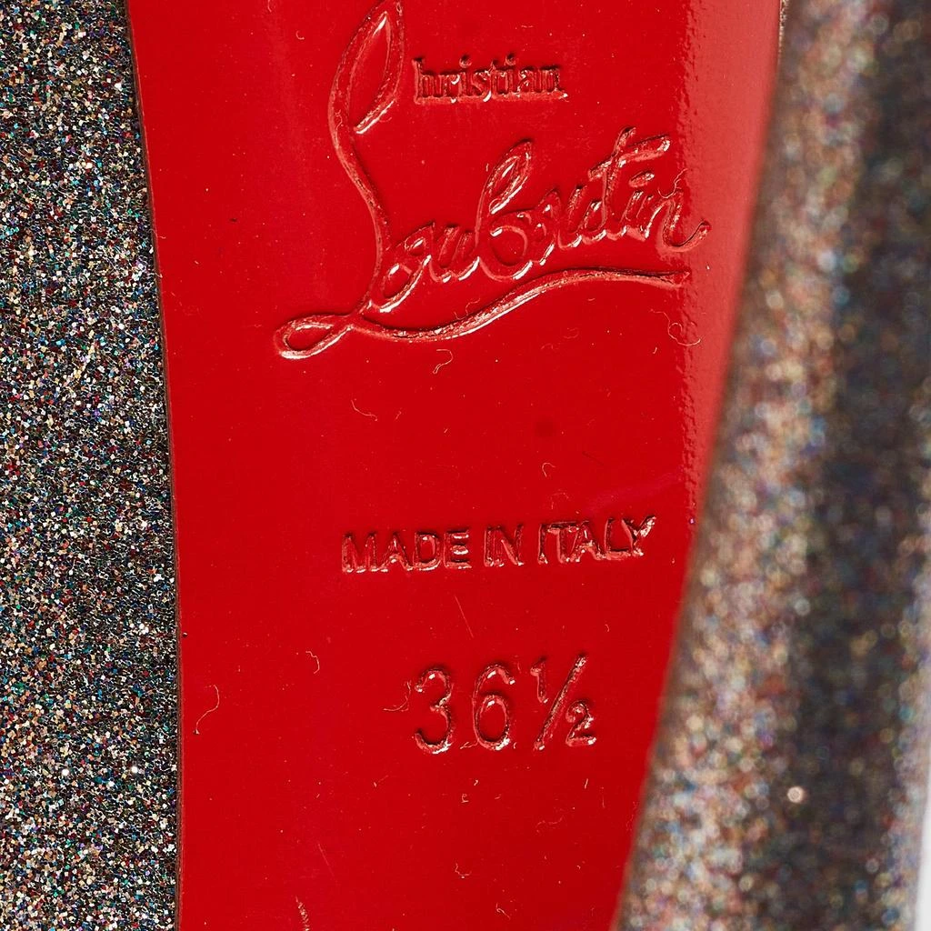 Christian Louboutin Christian Louboutin Gold Glitter Highness Peep Toe Platform Pumps Size 36.5 8