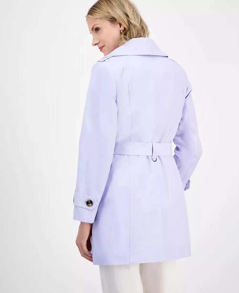 London Fog Petite Single-Breasted Hooded Belted Trench Coat 4