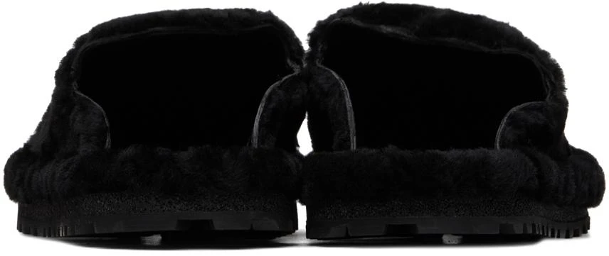 Dries Van Noten Black Shearling Slippers 2