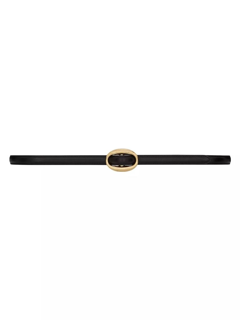 Yves Saint Laurent Oval Buckle Thin Belt in Smooth Leather 1