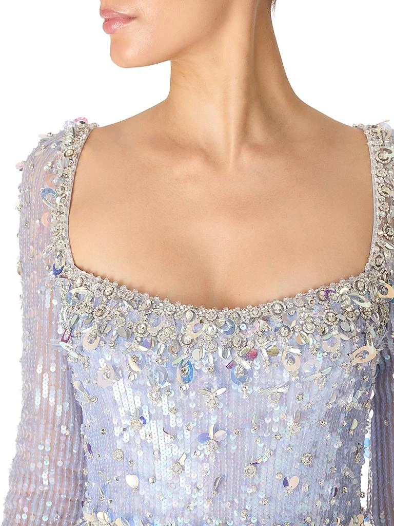 Jenny Packham Kestra Sequined Sheath Gown 4