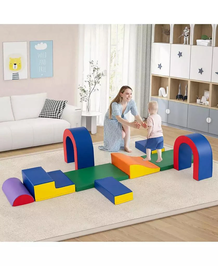 HONGGE 8 Piece Soft Foam Climbing Play Set For Toddlers With PU Leather Cover 2