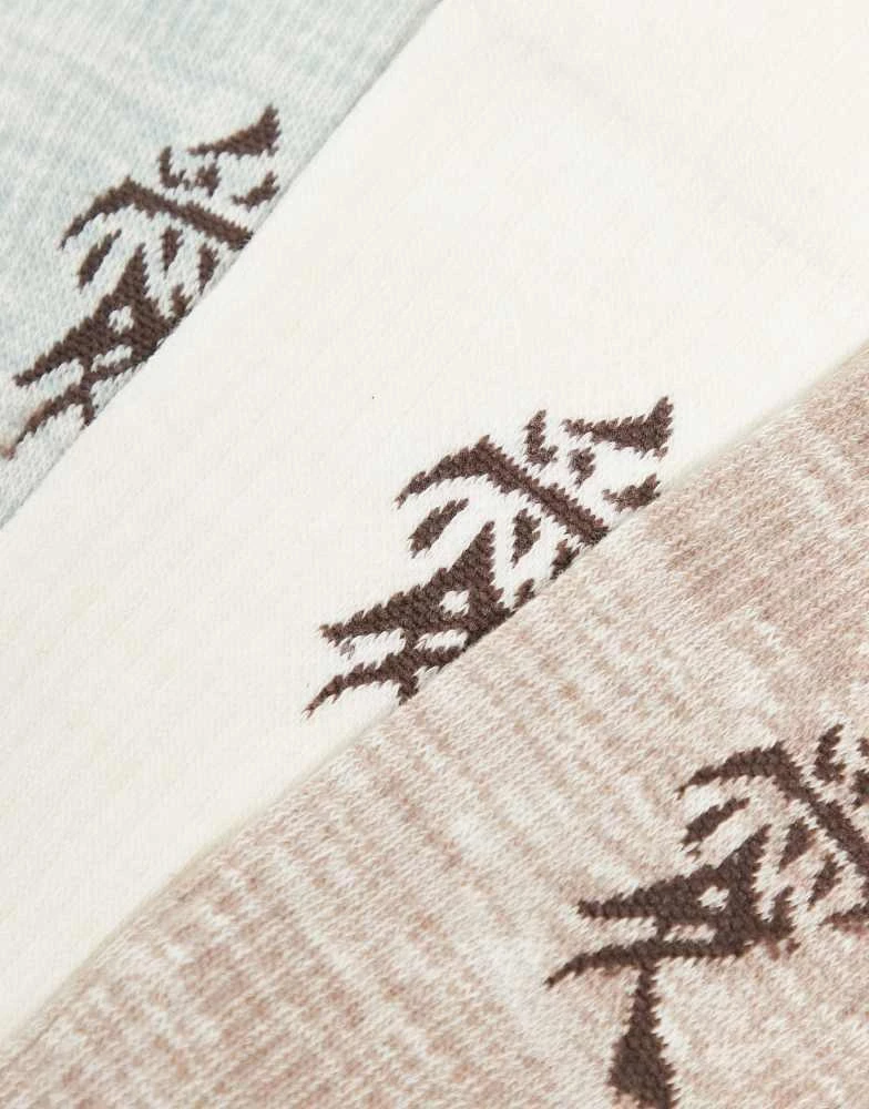 River Island River Island 3 pack Japanese embroidered socks in multi 2