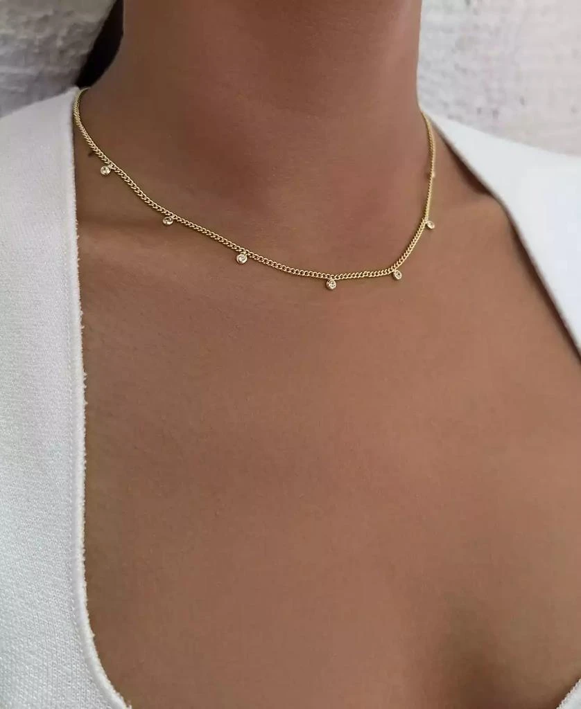 ADORNIA Gold CZ Droplet Curb Chain Necklace 5