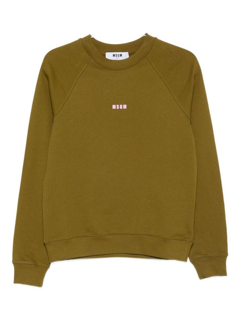 トップス everyone cotton crew neck sweatshirt M Msgm Cotton Crewneck Sweatshirt With Logo – On Sale Now with