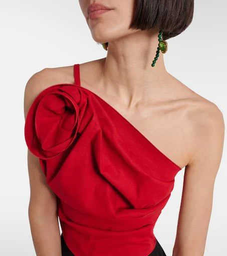Magda Butrym Floral-appliqué one-shoulder top 4