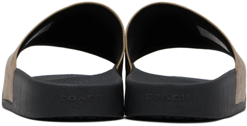 Coach Tan Coated Canvas Slides 2