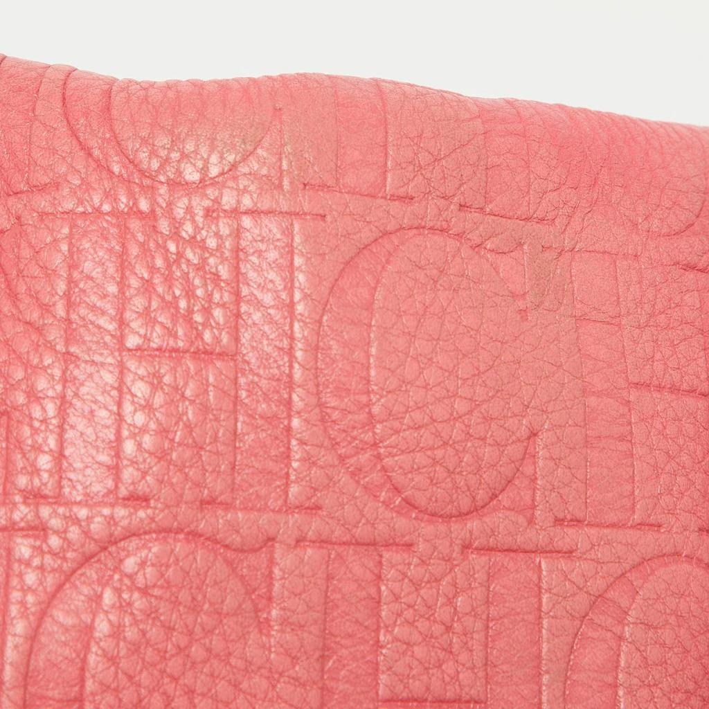 CH Carolina Herrera CH Carolina Herrera Pink Monogram Embossed Leather Audrey Shoulder Bag 12