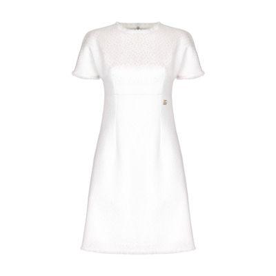 Dolce & Gabbana Raschel tweed midi dress DG logo