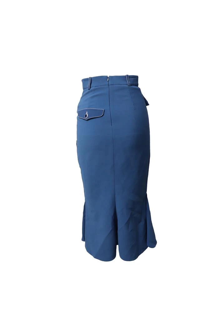 PETER PILOTTO Geometric Skirt in Blue Viscose 3