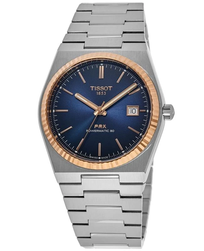 Tissot Tissot PRX Powermatic 80 Automatic Blue Dial 18K Rose Gold Bezel Steel Men's Watch T931.407.41.041.00 1