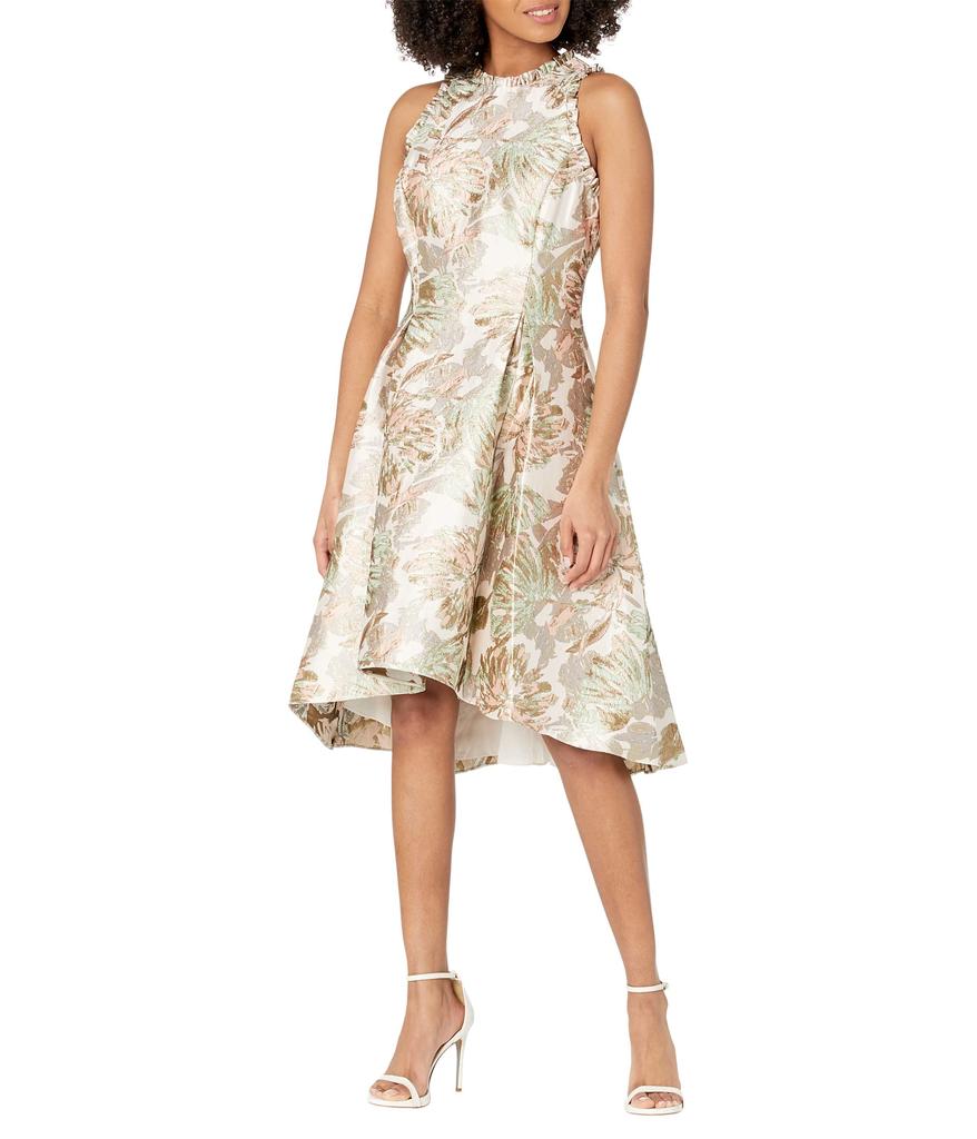 Adrianna Papell Sleeveless Printed Jacquard Dress with High