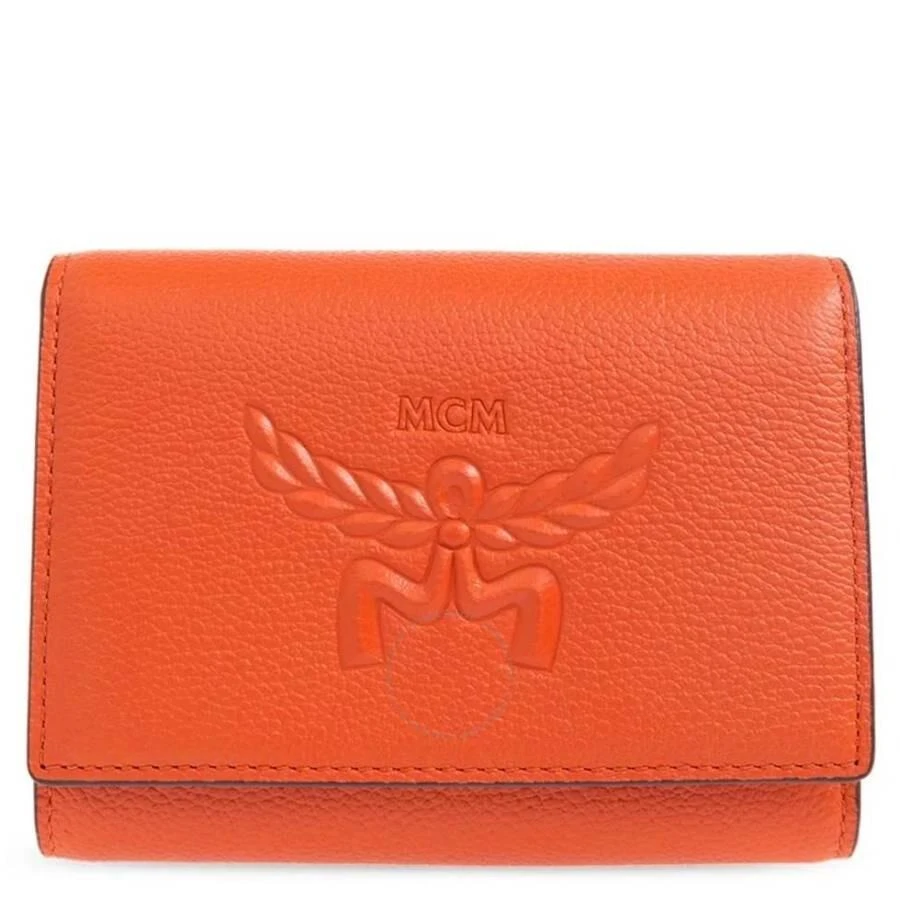 MCM Embossed Logo Small Himmel Trifold Wallet 1