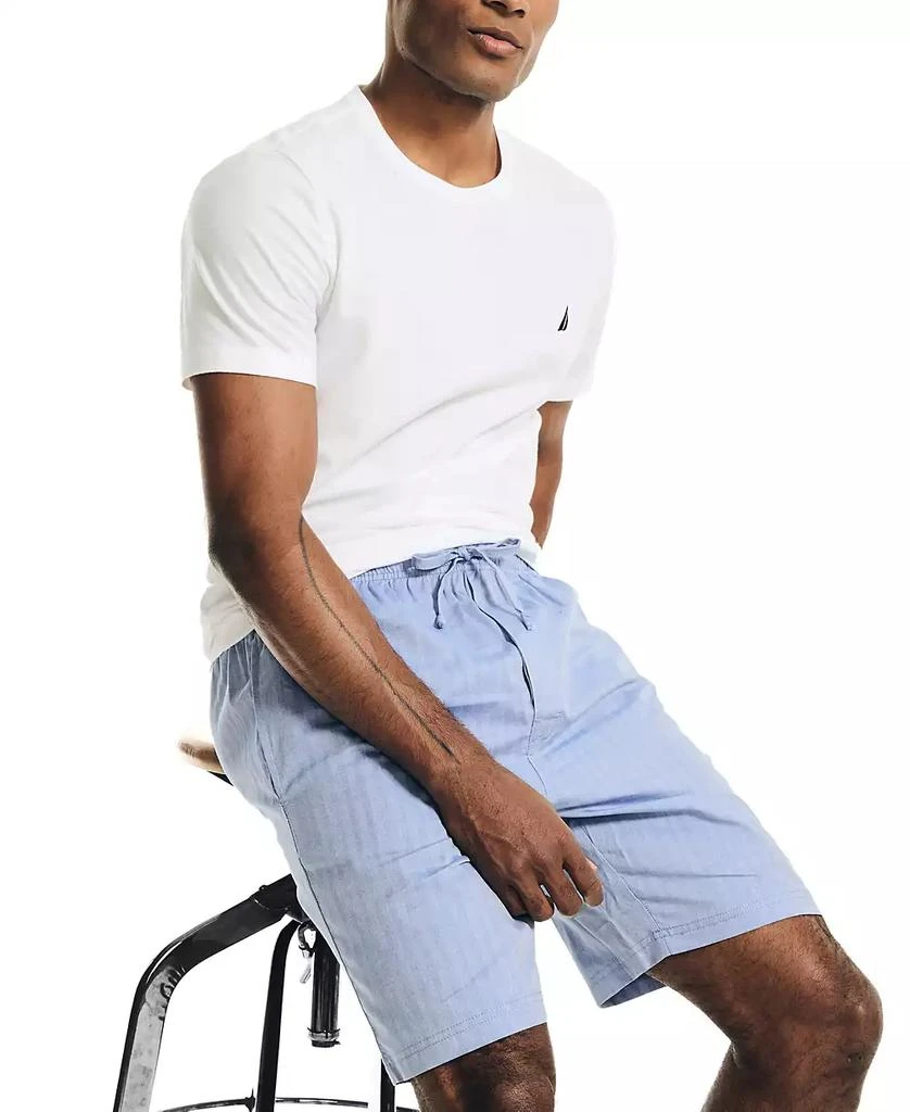 Nautica Men's Sleepwear, Blue Herringbone Short 4