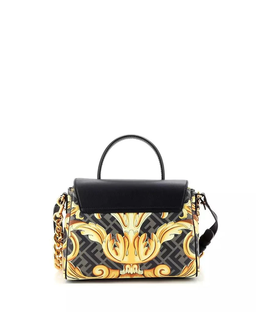 Pre-Owned Versace Medium x Fendi Fendace La Medusa Top Handle Bag Printed Laminated Leather with Leather 3