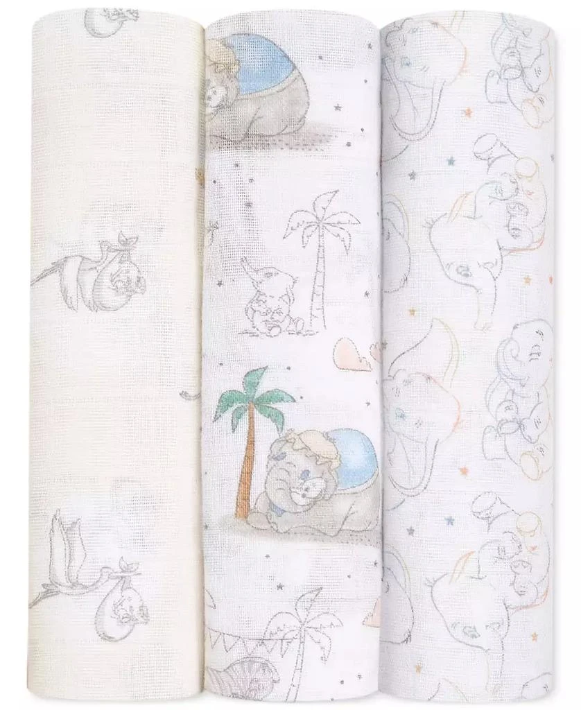 aden by aden + anais Baby Boys or Baby Girls Dumbo Swaddles, Pack of 3 1