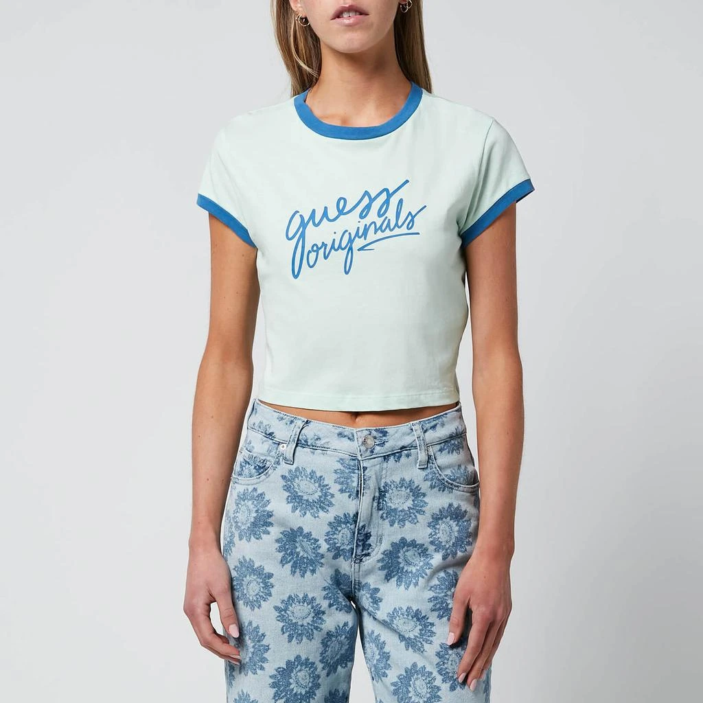 Guess Originals Guess Originals Women's Go Ss Cropped Ringer T-Shirt - Soft Jade 1