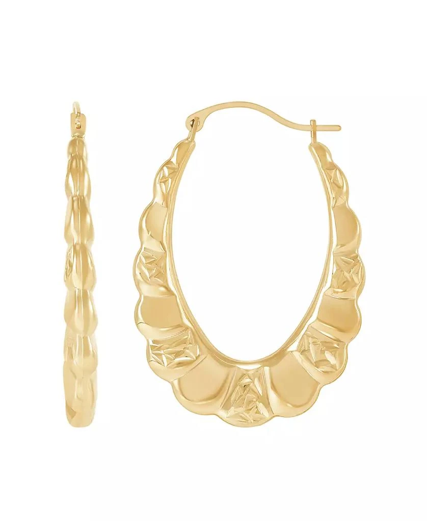 Macy's Oval Hoop Earrings in 14k Yellow Gold 3