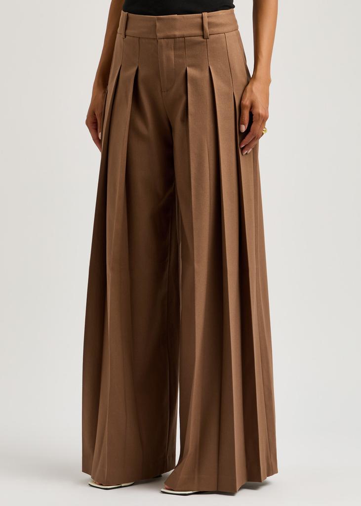 ALICE + OLIVIA Simone pleated twill trousers