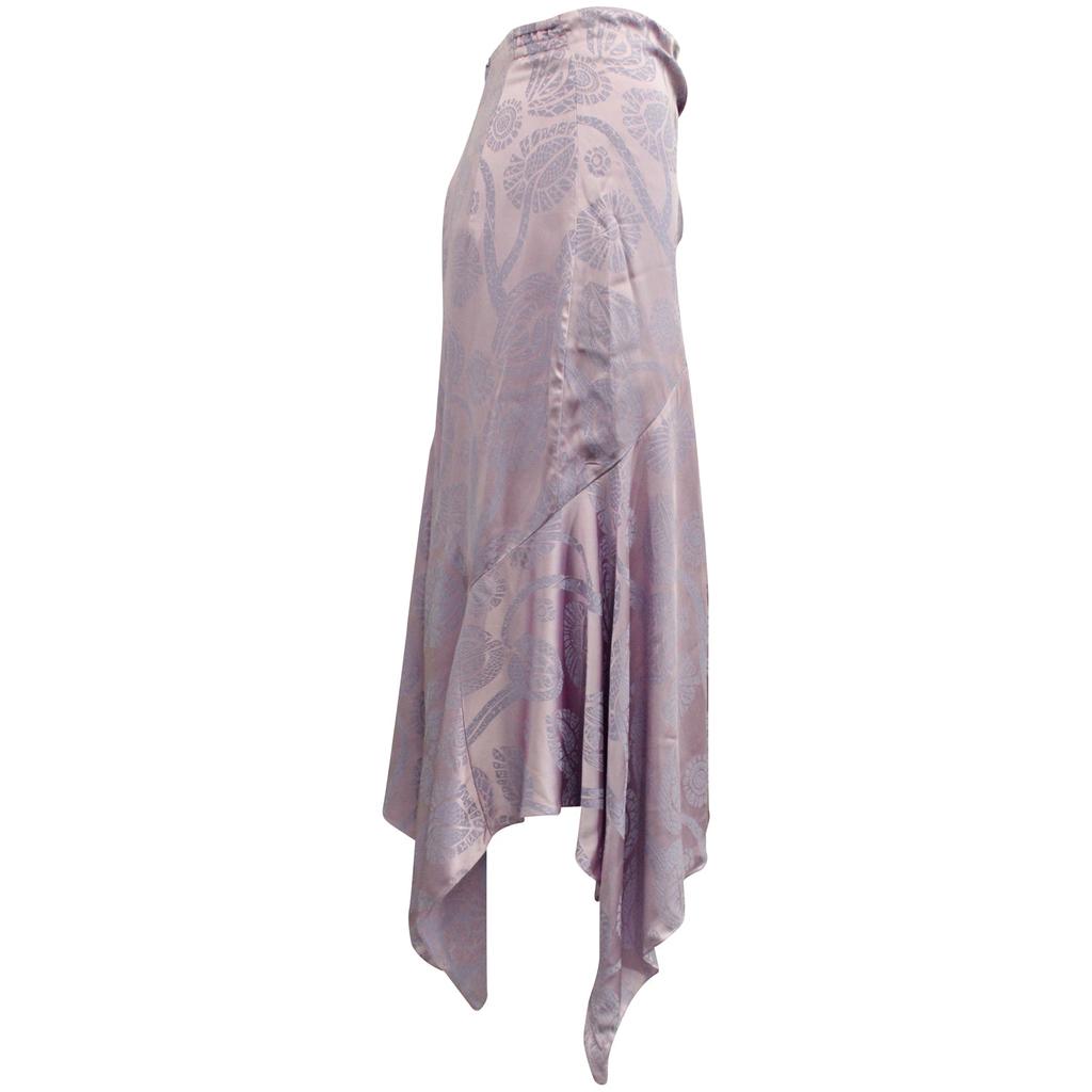 PETER PILOTTO Jacquard Midi Skirt in Purple Satin