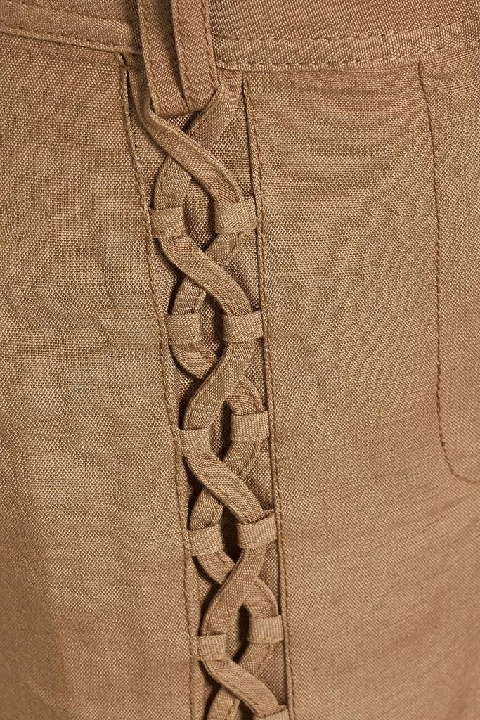 Aje Impressionist lace-up linen-bend slim-leg pants 4