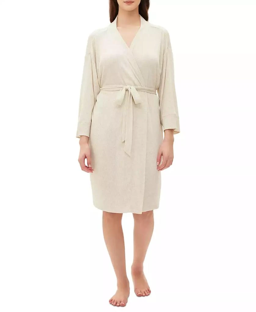 GAP Women's Long-Sleeve Ribbed Belted Robe 1