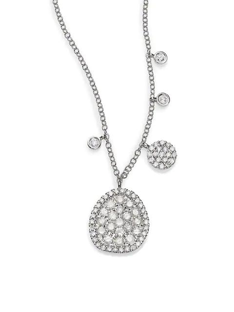 Meira T 14K White Gold & Diamond Ice Disc Necklace