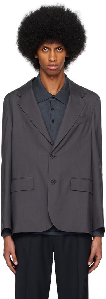 Dunhill Gray Single-Breasted Blazer