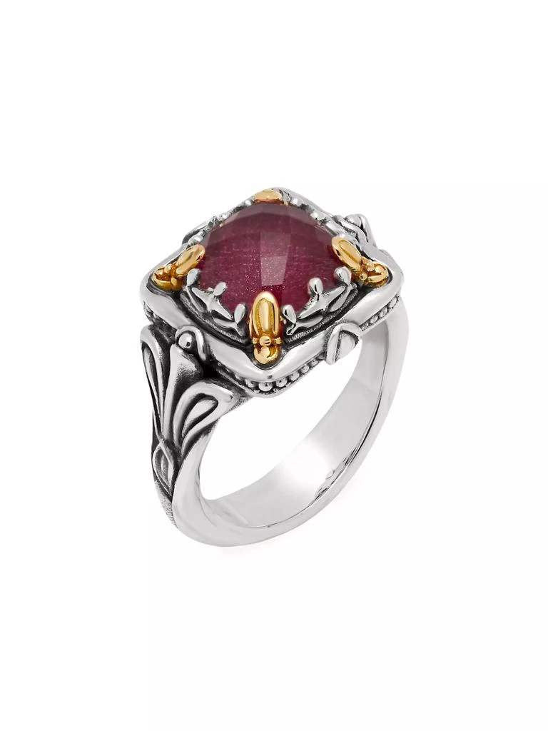 Konstantino Alcea Sterling Silver, 18K Yellow Gold & Ruby Doublet Ring 1