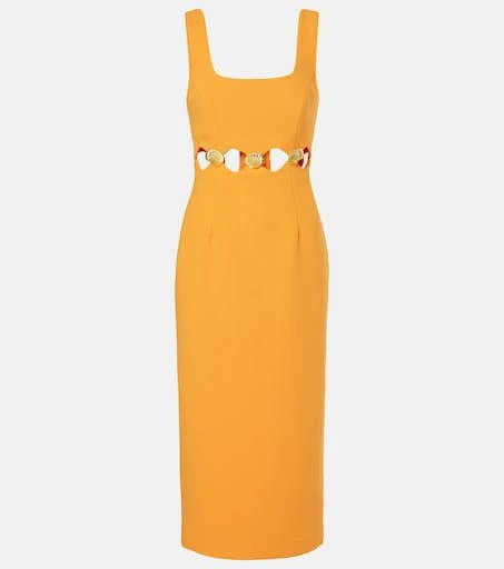petite blue midi dress Petite Blue Sleeveless Embroidered Lace Tiered Midi Dress
