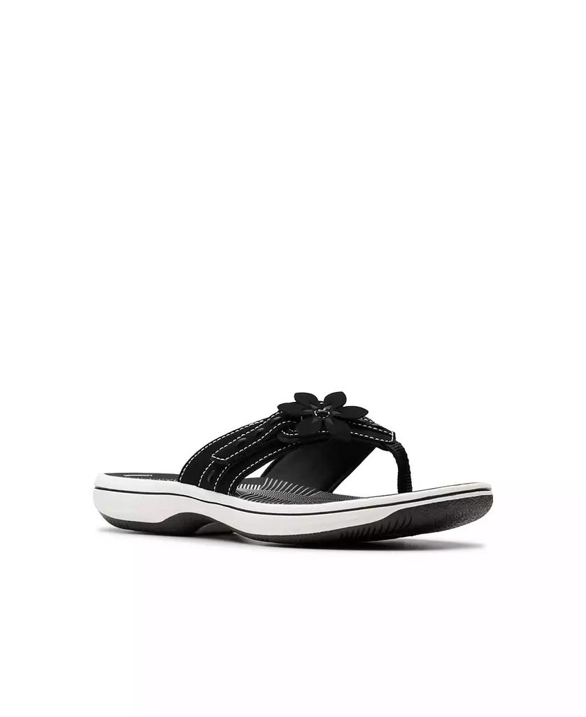 Clarks womens black flip flops on sale