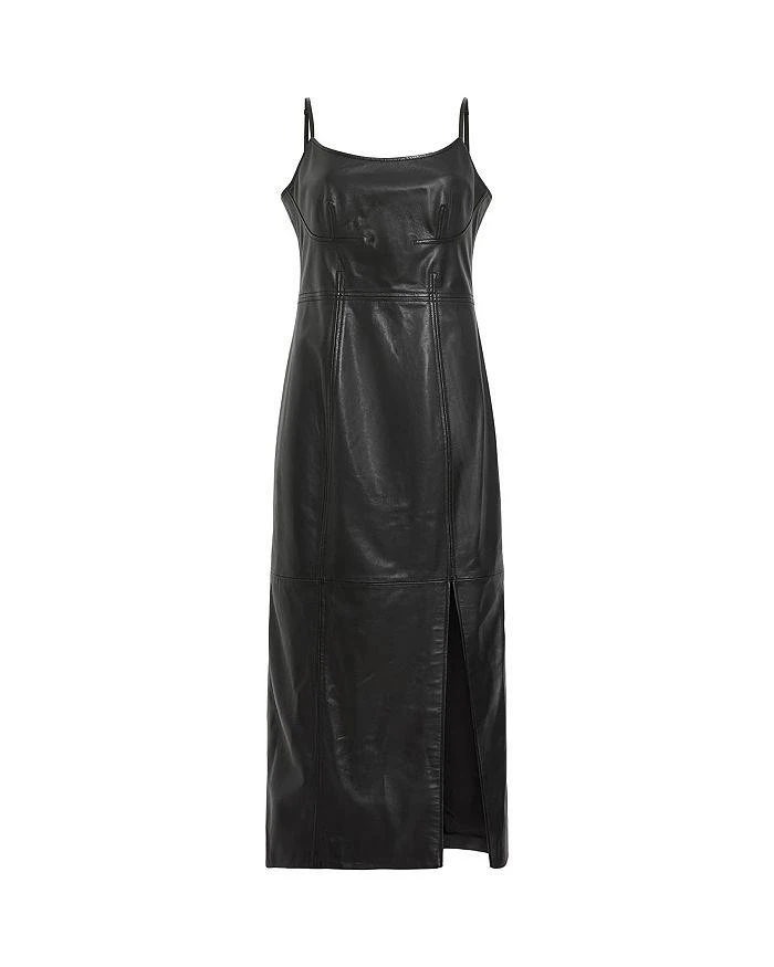 ALL SAINTS Norlene Leather Midi Dress 6
