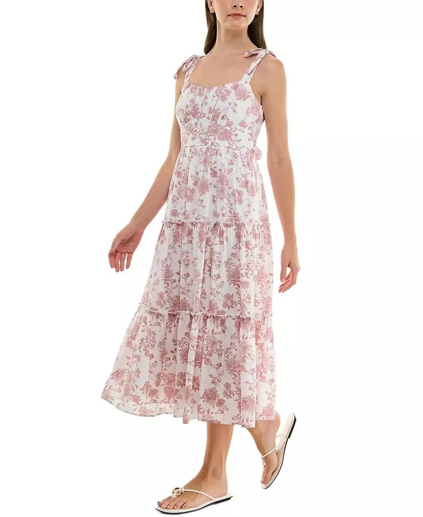 Trixxi Juniors' Ruched Sleeveless Fit & Flare Midi Dress 3