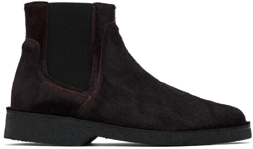 A.P.C. Burgundy Theodore Ankle Boots