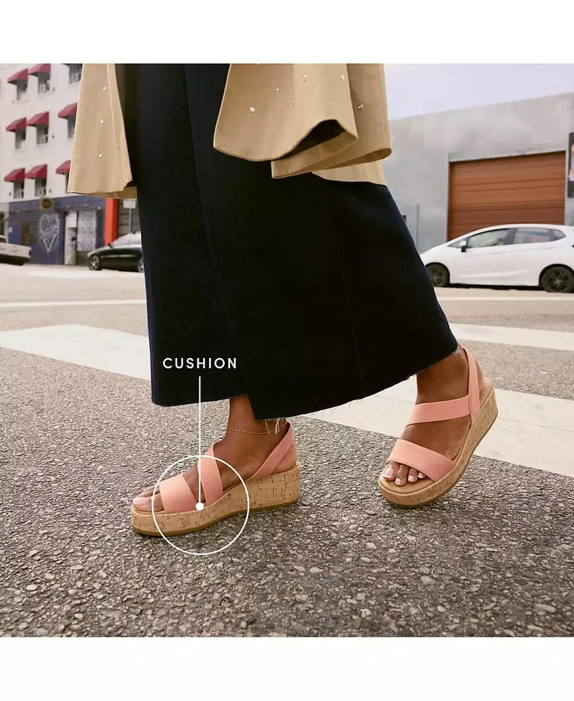 LifeStride Women's Odette Square Open Toe Wedge Sandals 7