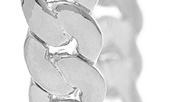 Rivka Friedman White Rhodium Clad Satin Finish Chain 50mm Hoop Earrings 3