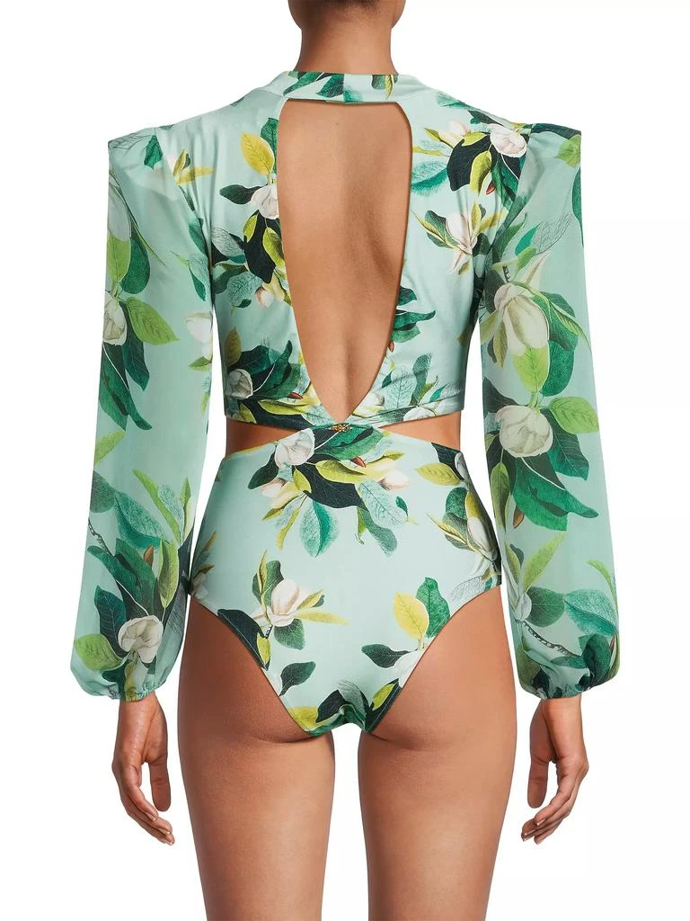 PatBO Magnolia Long-Sleeve Cut-Out Bodysuit 5