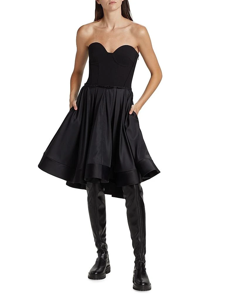 fit and flare bustier dress Tan Bustier Dress - Fit-and-Flare Mini Dress main image 1