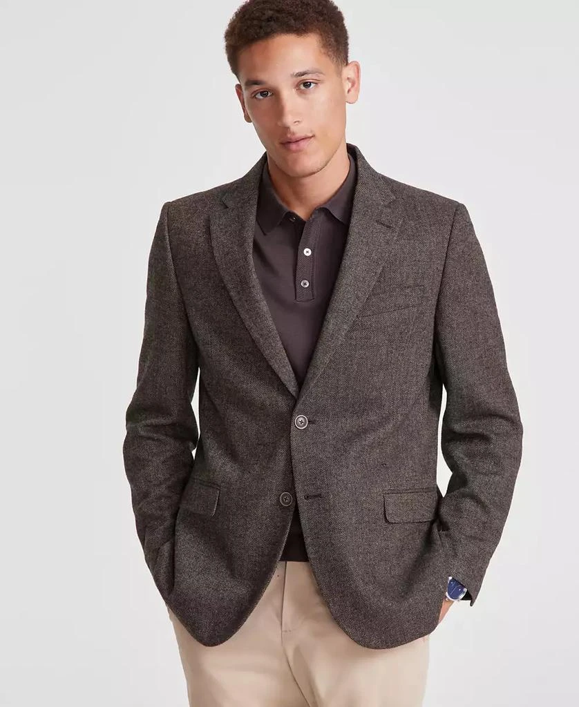 Nautica Men's Modern-Fit Solid Herringbone Tweed Sport Coat 1